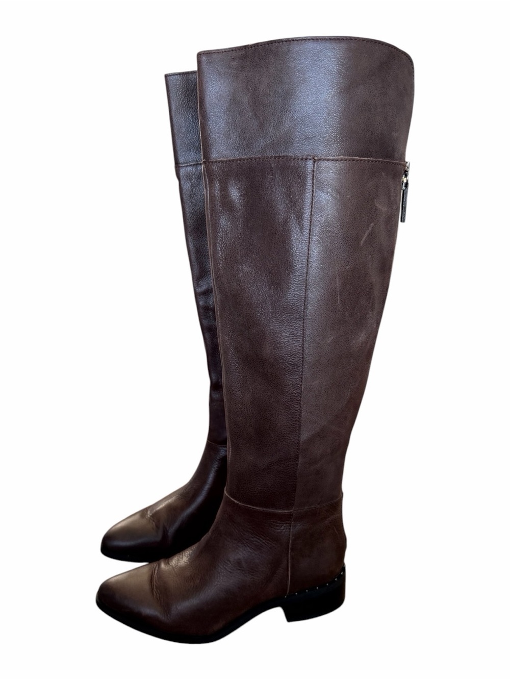 Franco Sarto Dark Brown Over-the-Knee Leather Boots